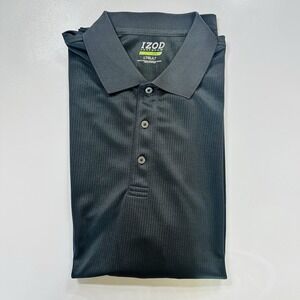 Izod Men's Large Tall Golf Polo Shirt Gray, Short Sleeve, Performance